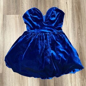 Blue velvet dress